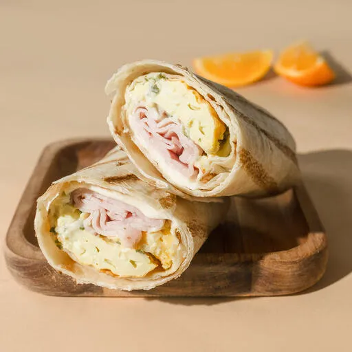 Wrap déjeuner jambon, fromage, mayo fines herbes